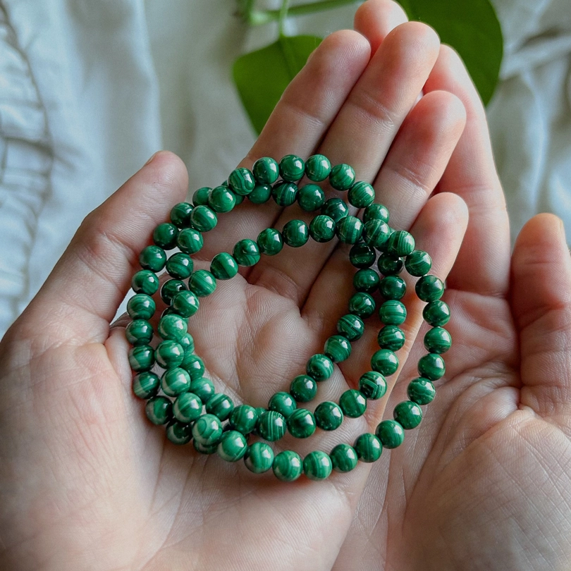 bracciale elastico - Malachite